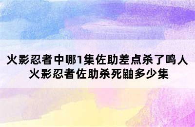 火影忍者中哪1集佐助差点杀了鸣人 火影忍者佐助杀死鼬多少集